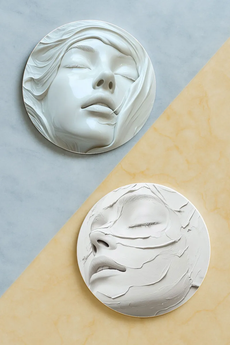 Beyazportre-Yuvarlak Pleksi Bardak Altlığı 2 Adet Set