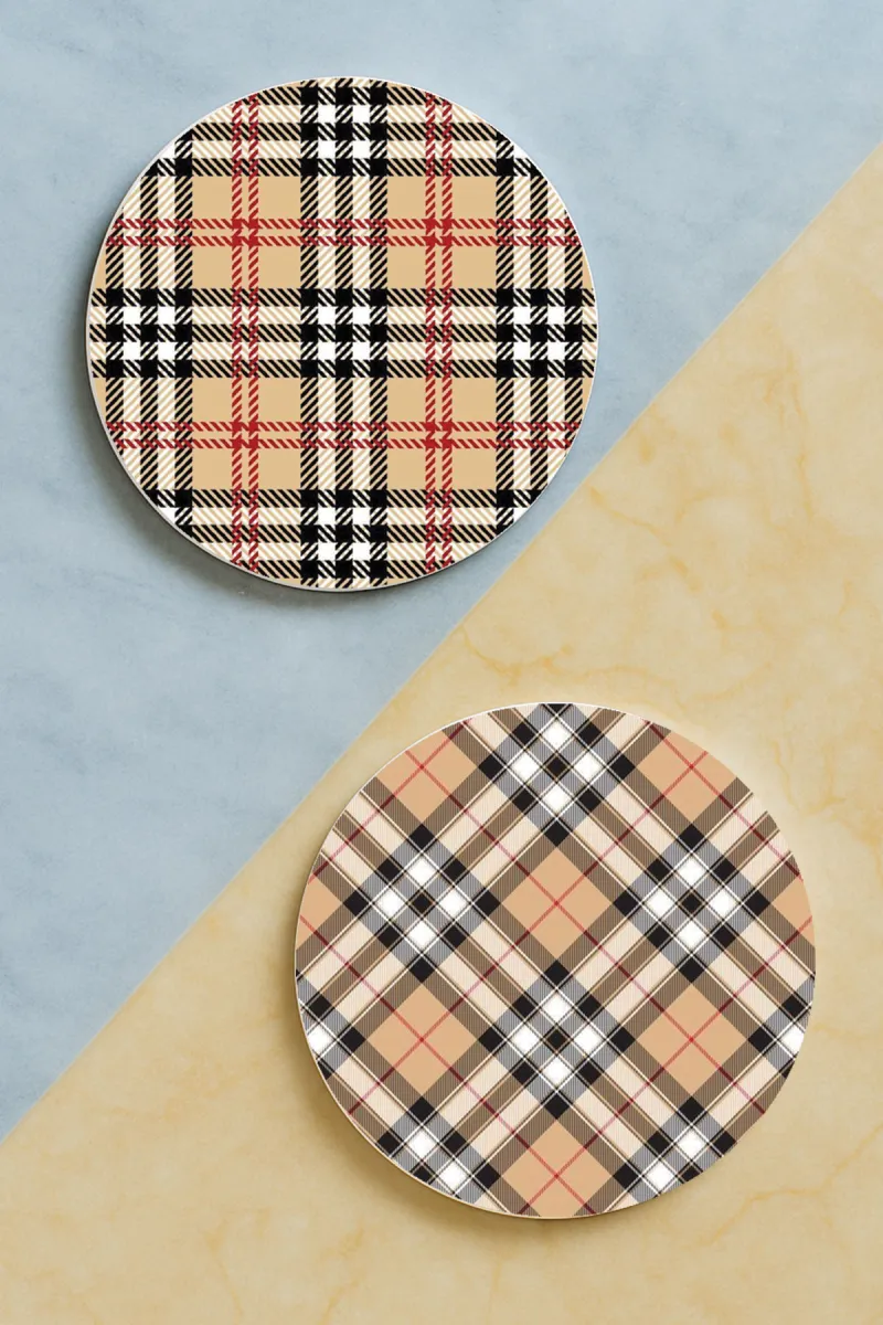 Burber-Yuvarlak Pleksi Bardak Altlığı 2 Adet Set