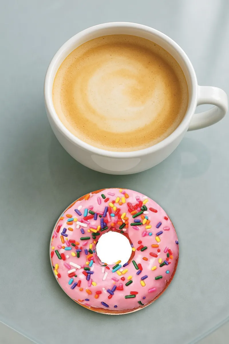 AromaDonut-Bardak Altlığı Baskı Desenli Tekli 