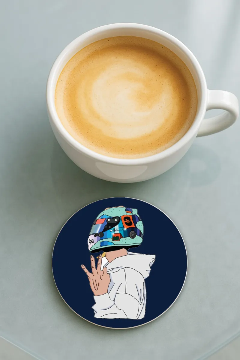 Yarışçı-Bardak Altlığı Baskı Desenli Tekli