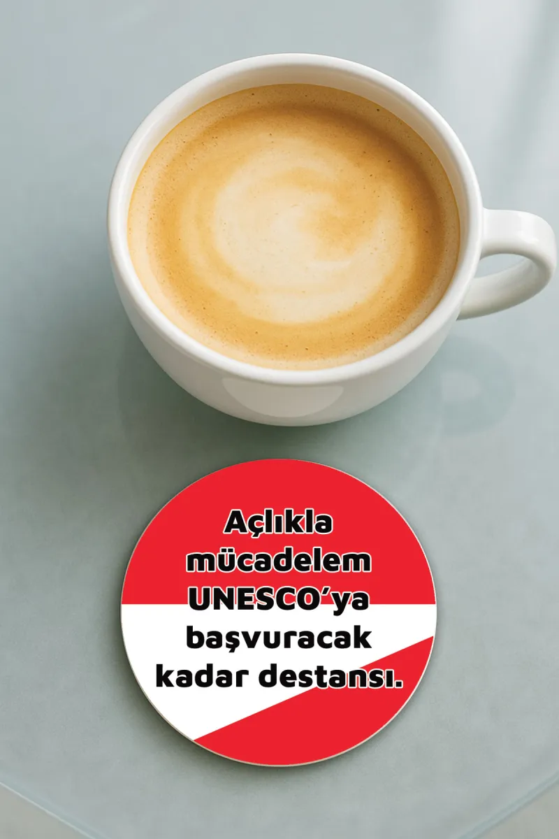 Açlık-Bardak Altlığı Baskı Desenli Tekli 