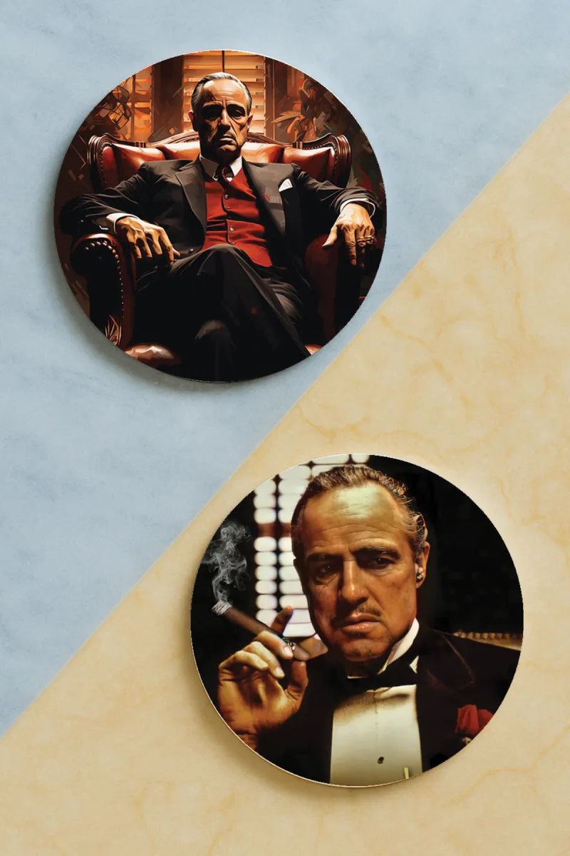 Baba-Yuvarlak Pleksi Bardak Altlığı 2 Adet Set