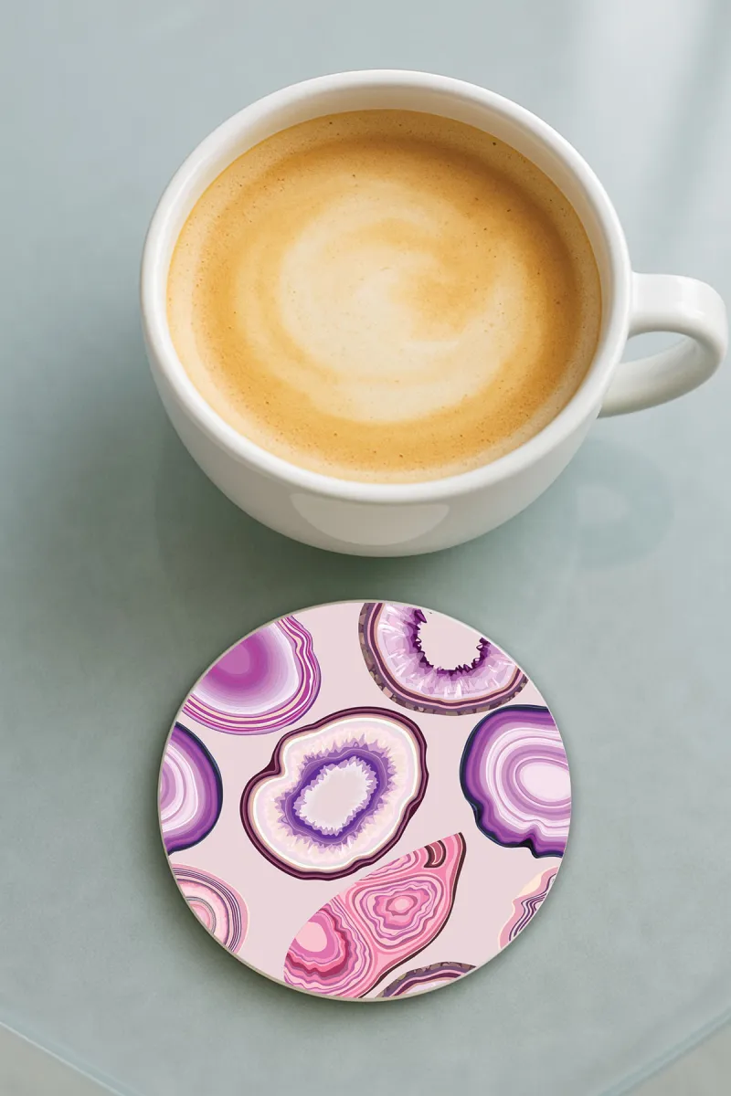 Ametist-Bardak Altlığı Baskı Desenli Tekli 