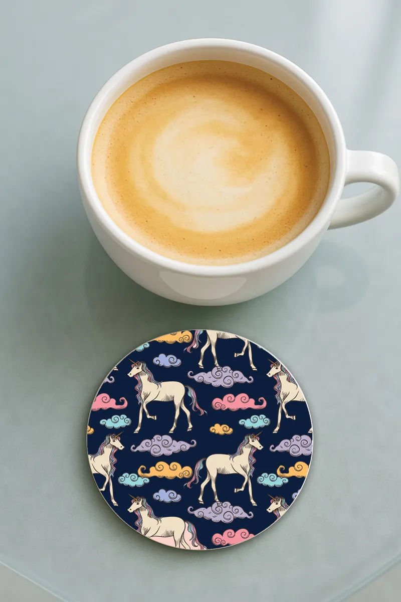 Unicorn-Bardak Altlığı Baskı Desenli Tekli