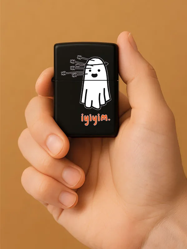 İyiyim -Baskılı Benzinli Metal Siyah Çakmak