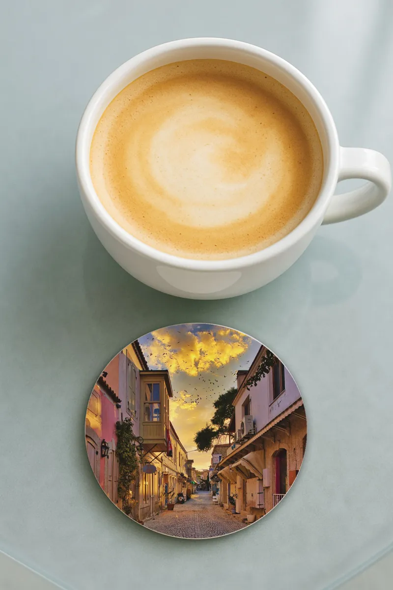 Alaçatı-Bardak Altlığı Baskı Desenli Tekli 