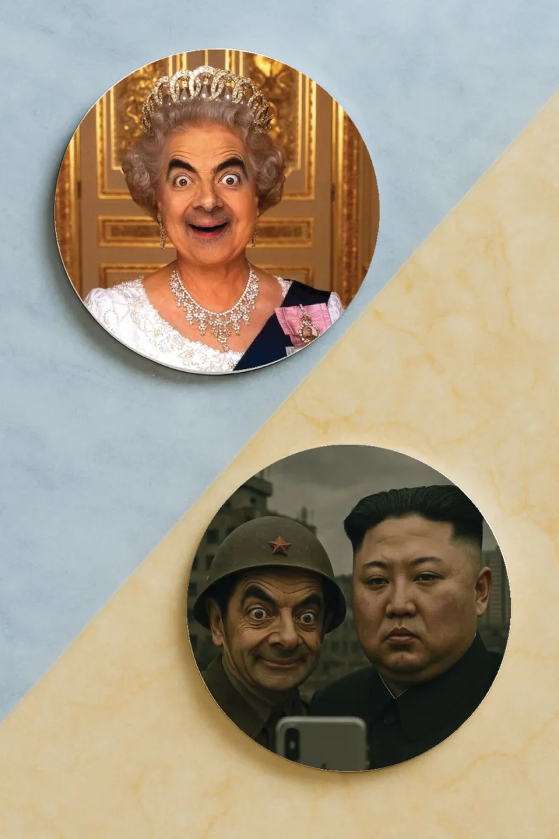 Bean-Yuvarlak Pleksi Bardak Altlığı 2 Adet Set